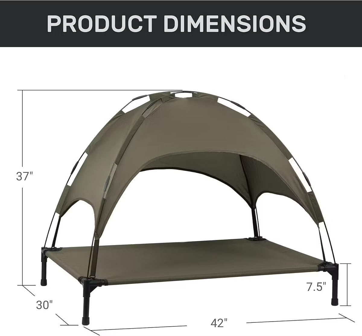 Elevated Dog Bed with Canopy