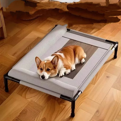 Raised Dog Bed, Cooling Dog Bed, Cooling Breathable Elevated Pet Beds with Headrest