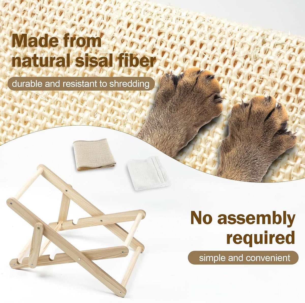 Foldable Sisal Cat Chair - Space-Saving Scratching Lounge for Small Apartments
