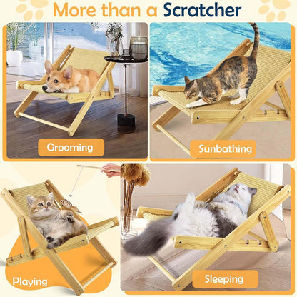 Foldable Sisal Cat Chair - Space-Saving Scratching Lounge for Small Apartments