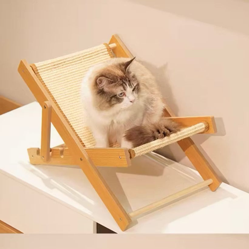 Foldable Sisal Cat Chair - Space-Saving Scratching Lounge for Small Apartments