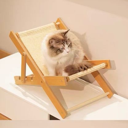 Foldable Sisal Cat Chair - Space-Saving Scratching Lounge for Small Apartments